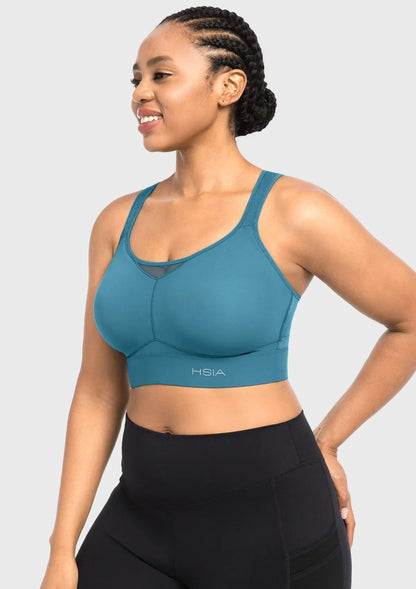 HSIA FlexCore High Impact Racerback Sports Bra Adjustable Support Full Coverage Fit