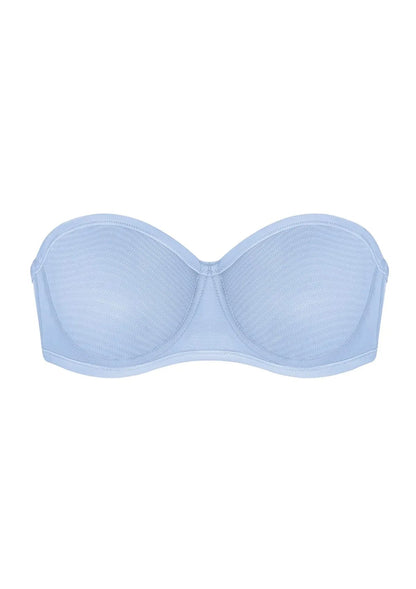 Bella Sheer Mesh Unlined Underwire Strapless Balconette Bra