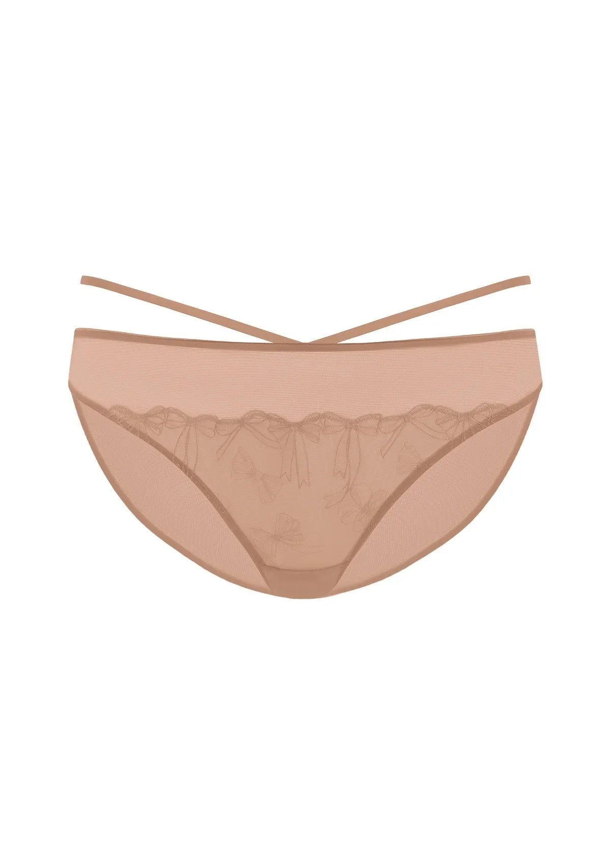HSIA Renna Holiday Embroidered Red Mesh Brief Underwear