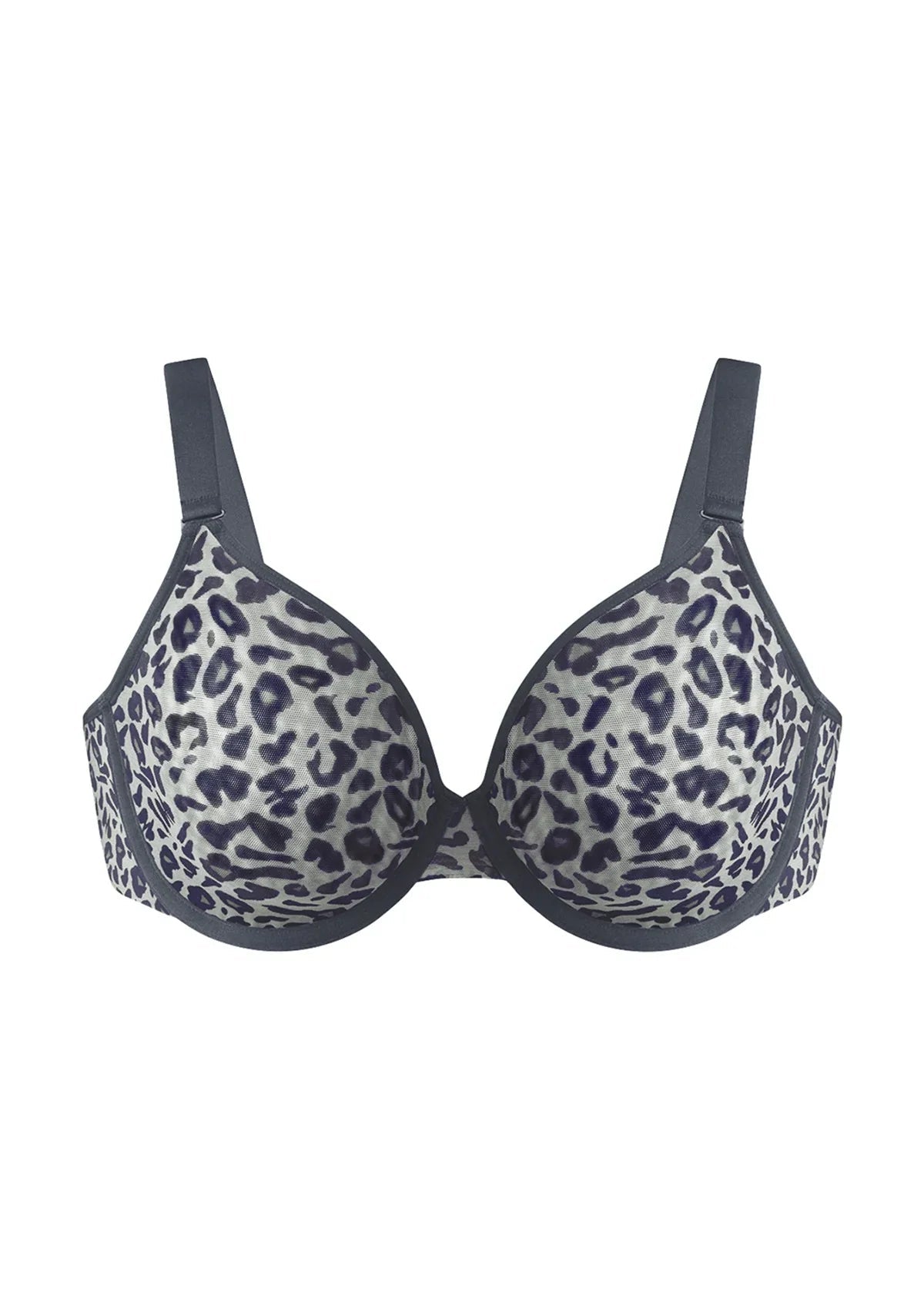 HSIA Leopard wild Unlined Plus Size Breathable Soft Mesh No Padding Underwire Bra