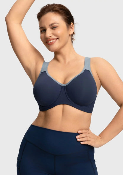 ComfyArc Unlined Outside Underwire Racerback Sports Bra
