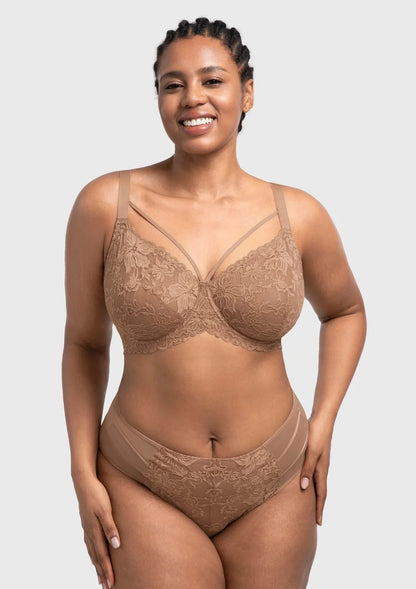 Pretty In Petals Unlined Strappy Lace Bra