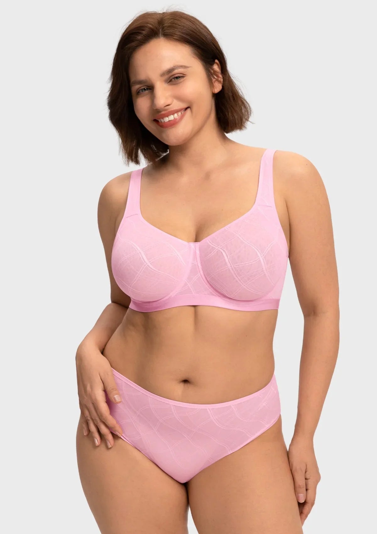 HSIA Skylark Breathable Lightweight Supportive Jacquard Mesh Wide Strap 3/4 Cup Comfort Bra