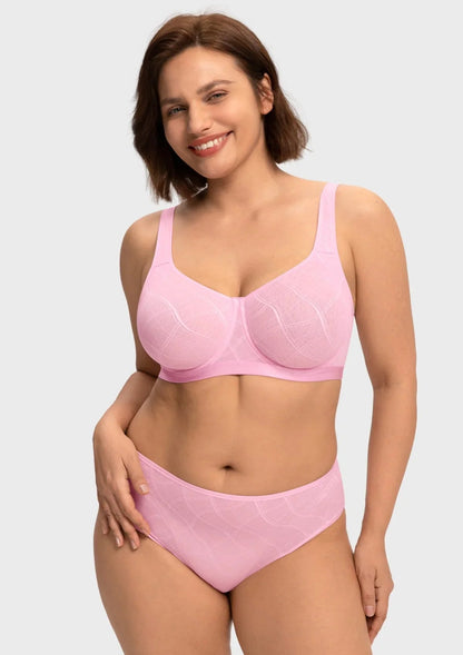 HSIA Skylark Breathable Lightweight Supportive Jacquard Mesh Wide Strap 3/4 Cup Comfort Bra