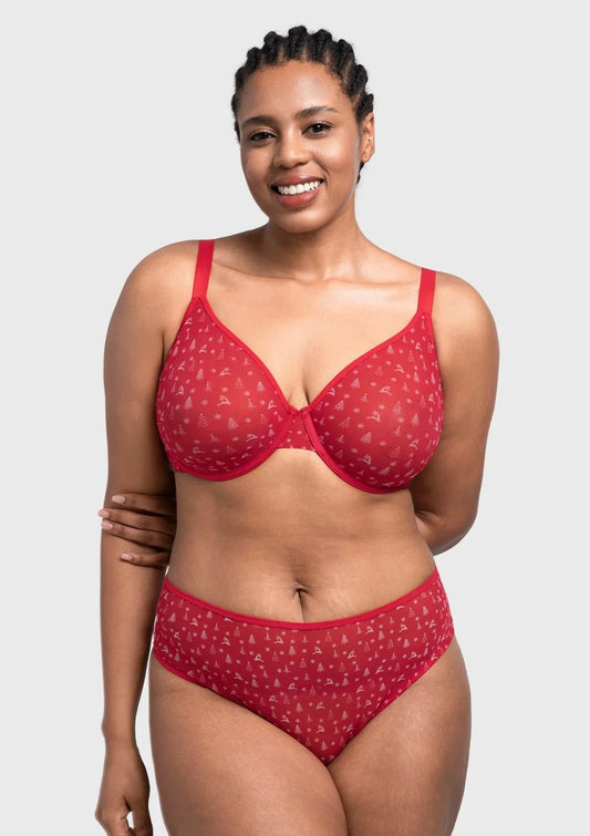 HSIA Christmas Holiday Edit Unlined Plus Size Non-padded Underwire Adjustable Straps Full Coverage Bra