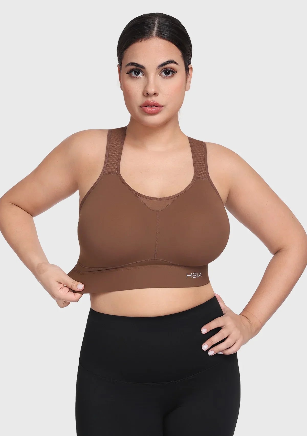 HSIA FlexCore High Impact Racerback Sports Bra Adjustable Support Full Coverage Fit