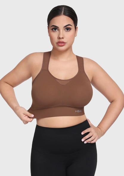 HSIA FlexCore High Impact Racerback Sports Bra Adjustable Support Full Coverage Fit