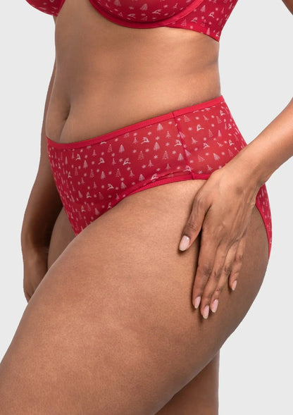 HSIA Christmas Holiday Edit Printed Mesh Panty Breathable Soft Full Coverage Comfort Fit