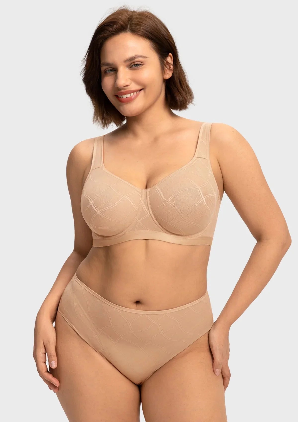 HSIA Skylark Breathable Lightweight Supportive Jacquard Mesh Wide Strap 3/4 Cup Comfort Bra