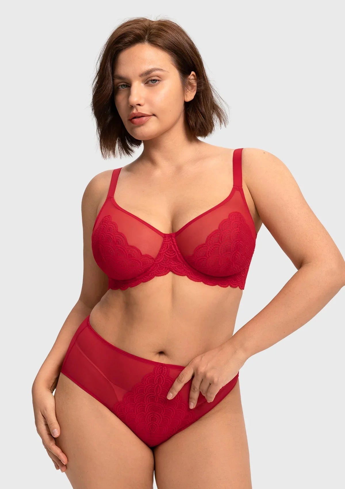 Mermaid Scales Lace Unlined Bra