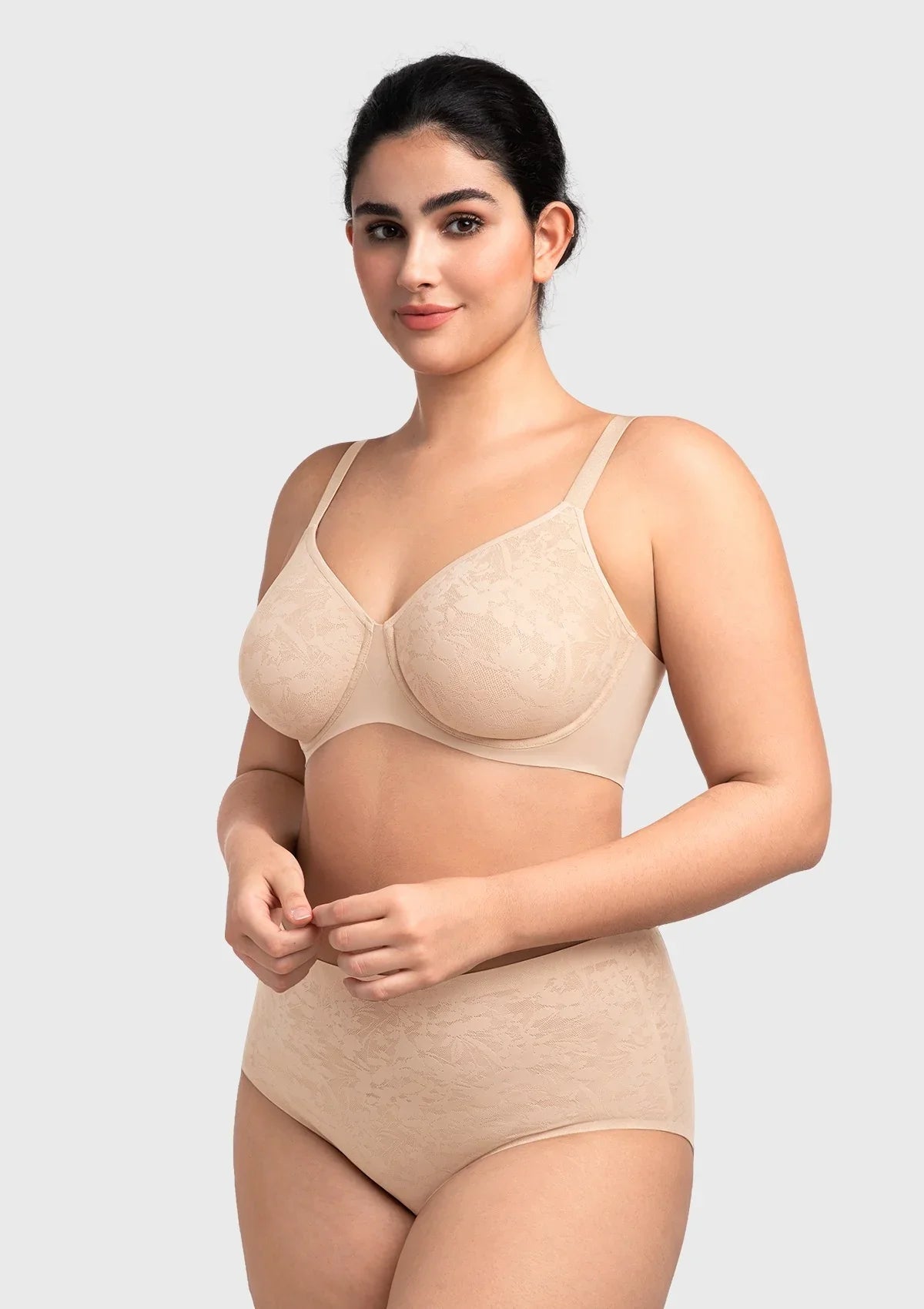 HSIA Auri Seamless Lace Support Bra Full Coverage Underwire Comfort Fit