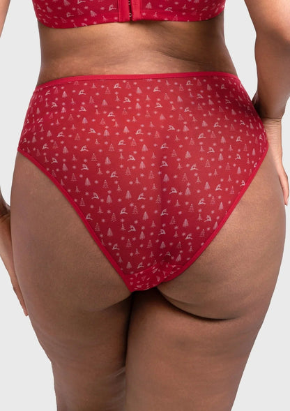 HSIA Christmas Holiday Edit Printed Mesh Panty Breathable Soft Full Coverage Comfort Fit