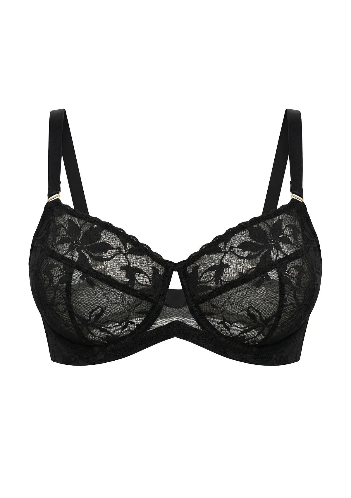 HSIA Petalia Plus Size Seamless Lace Underwire Balconette Demi No Padded Bra with High Elastic Fabric Delicate Lace Trim Cutout & Adjustable Straps