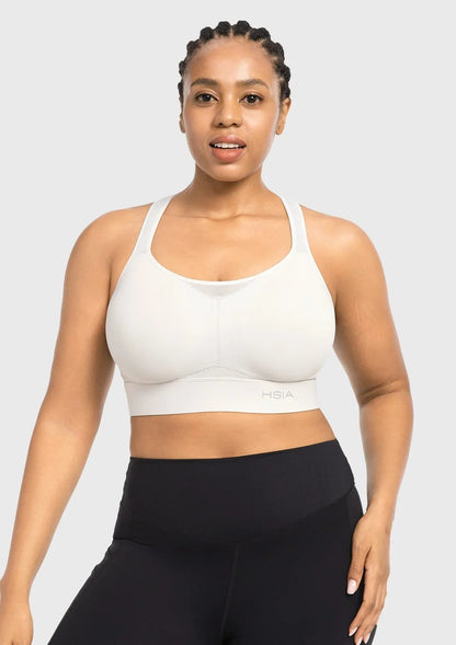 HSIA FlexCore High Impact Racerback Sports Bra Adjustable Support Full Coverage Fit