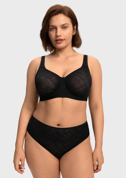 HSIA Skylark Breathable Lightweight Supportive Jacquard Mesh Wide Strap 3/4 Cup Comfort Bra