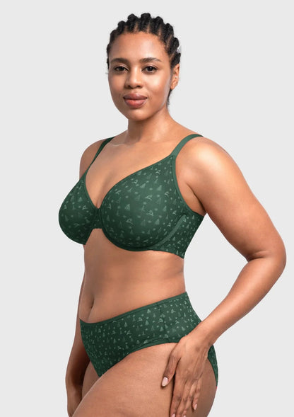 HSIA Christmas Holiday Edit Unlined Plus Size Non-padded Underwire Adjustable Straps Full Coverage Bra