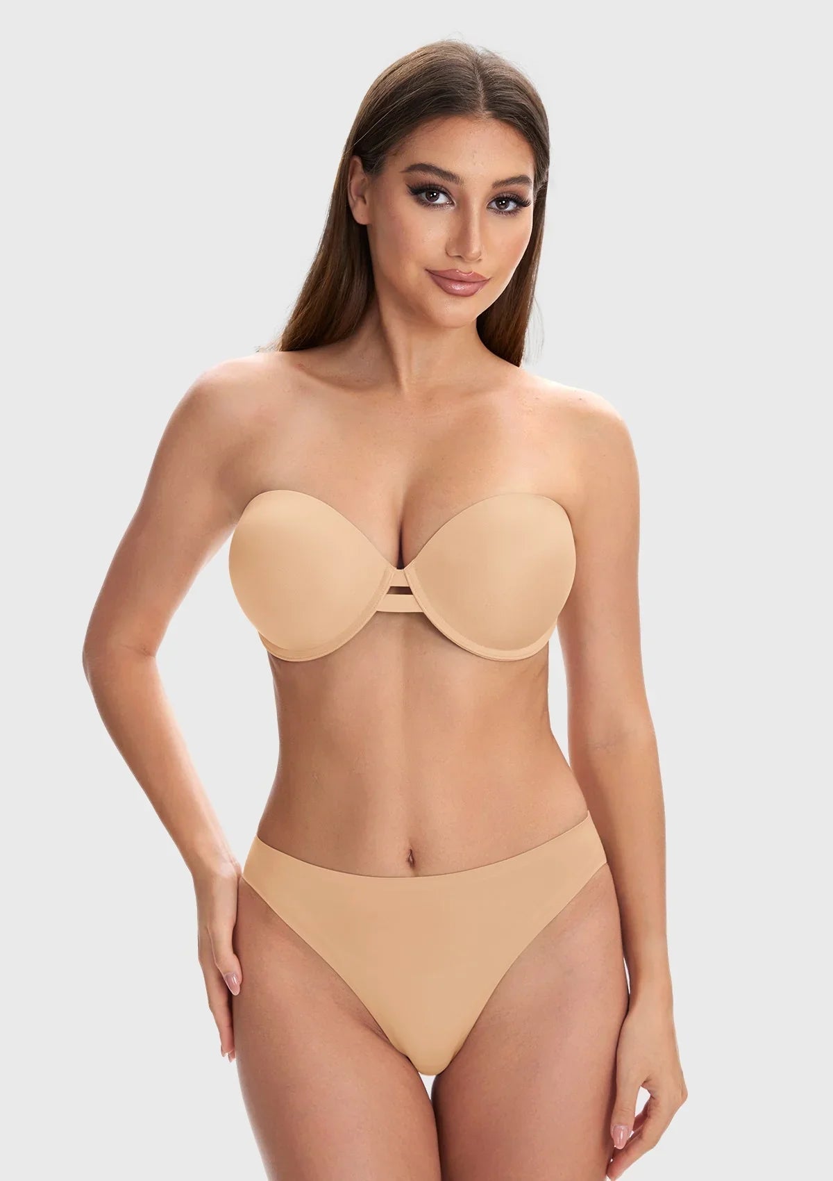 Juliette Bandless Seamless Push Up Strapless Underwire Bra