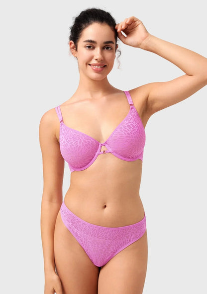 HSIA Vine Sexy Underwire Half-Cup Bra with Sheer Single-Layer Lace