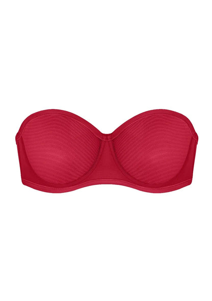 Bella Sheer Mesh Unlined Underwire Strapless Balconette Bra