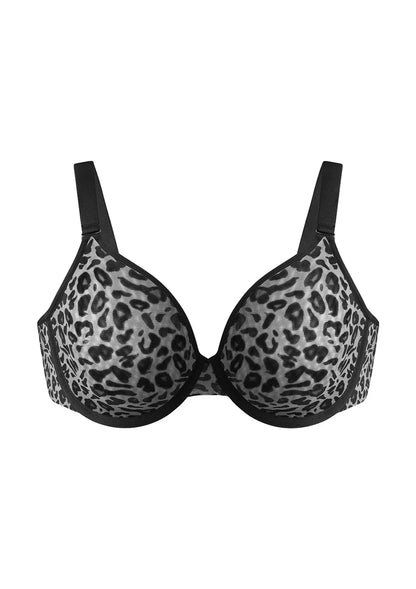 HSIA Leopard wild Unlined Plus Size Breathable Soft Mesh No Padding Underwire Bra