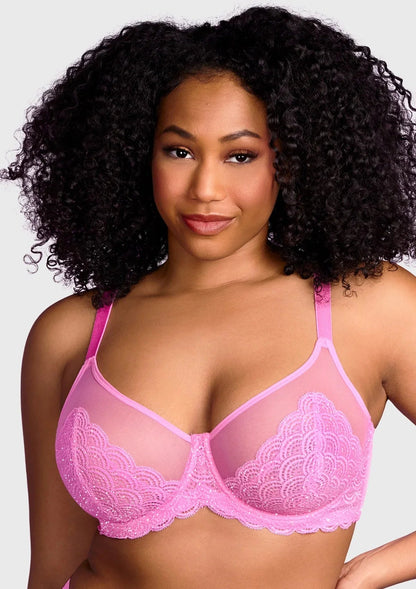 Mermaid Scales Lace Unlined Bra