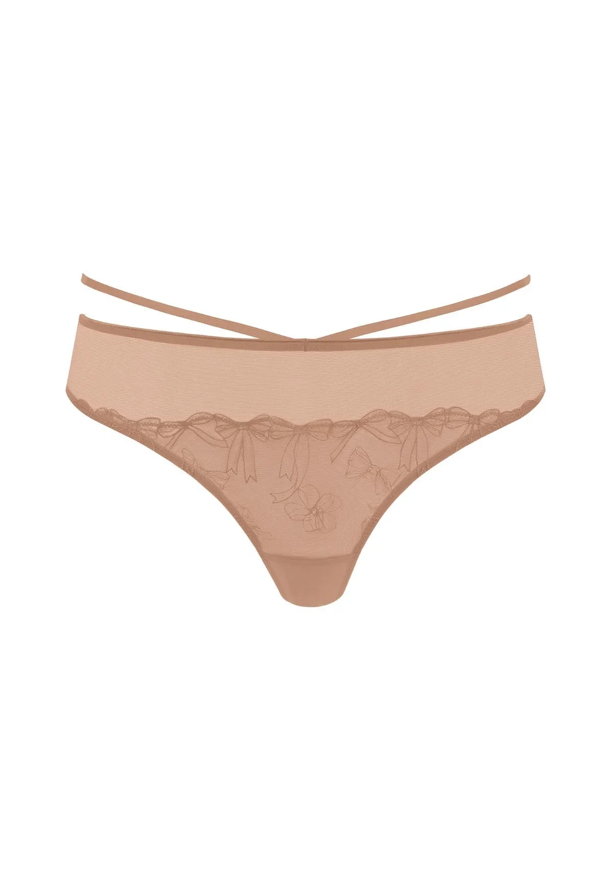 HSIA Renna Holiday Embroidered Red Mesh Thong Underwear
