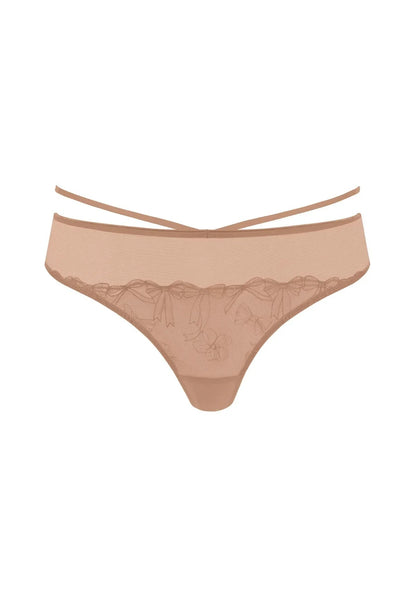 HSIA Renna Holiday Embroidered Red Mesh Thong Underwear