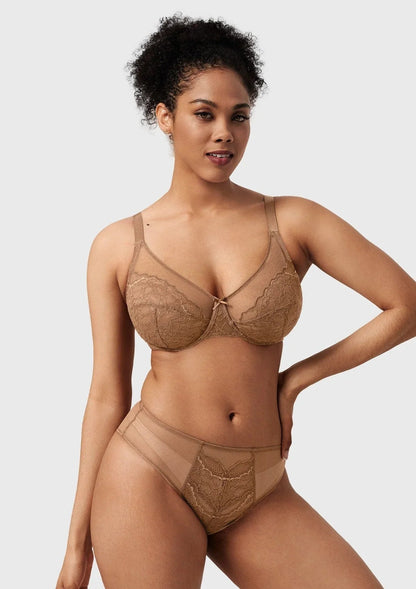 Enchante Lace Unlined Full Coverage Underwire Bra