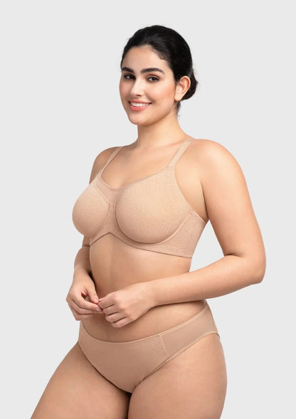 HSIA CoolComfort Plus Size Underwire Smoothing Wide Strap Full Coverage Unlined Minimizer T-shirt Bra