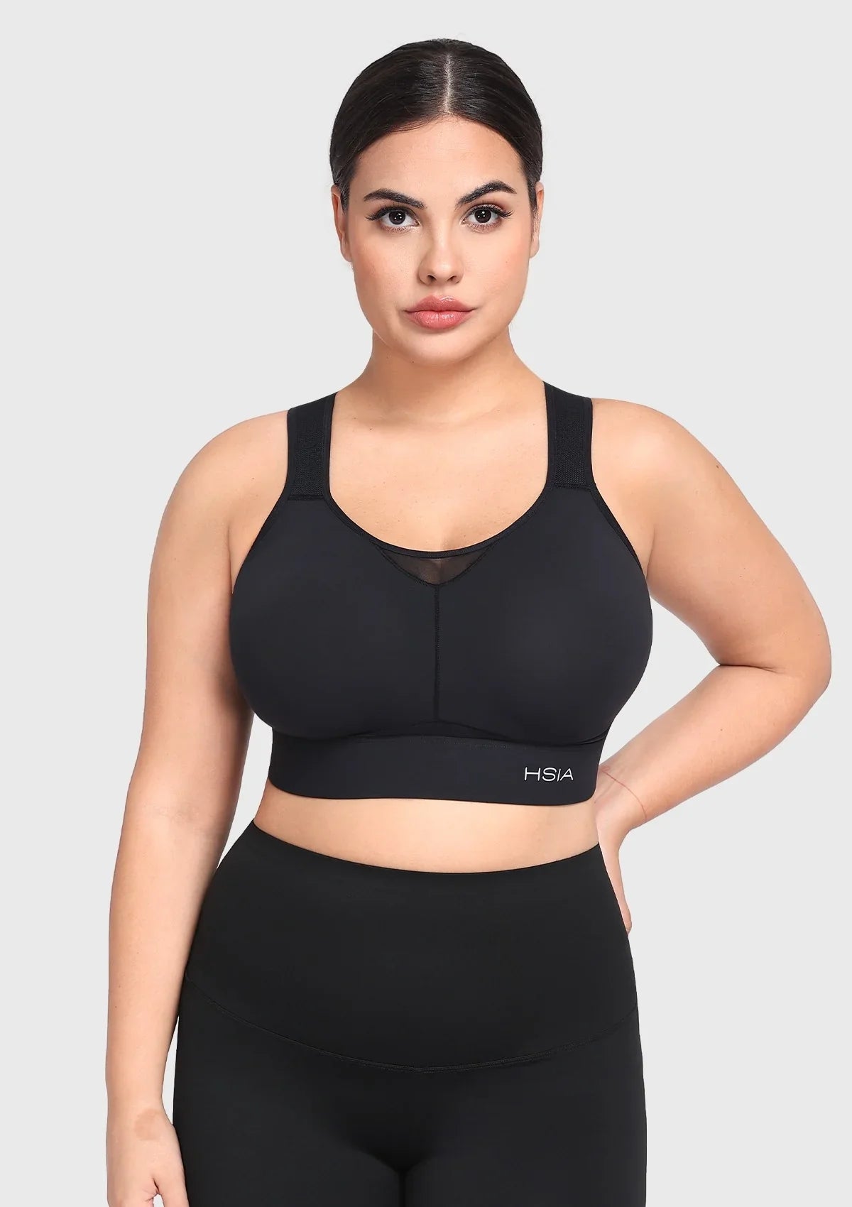 HSIA FlexCore High Impact Racerback Sports Bra Adjustable Support Full Coverage Fit