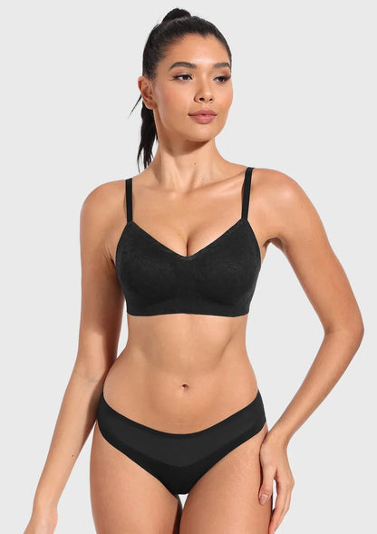 Wireless Seamless Comfort Bralette Full Coverage V-neck for Backless