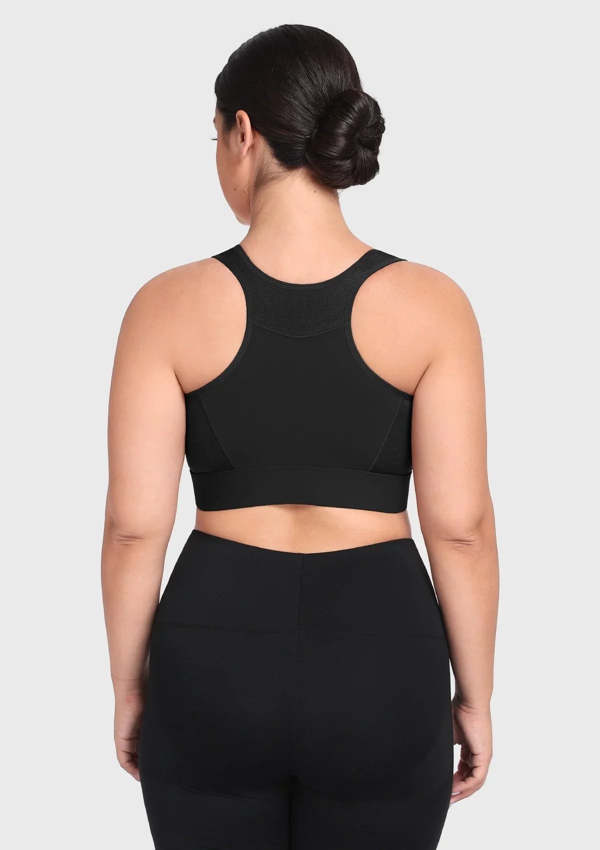 HSIA PowerMove High Support Zip Front Sports Bra Wireless No Bounce Adjustable Wide Straps