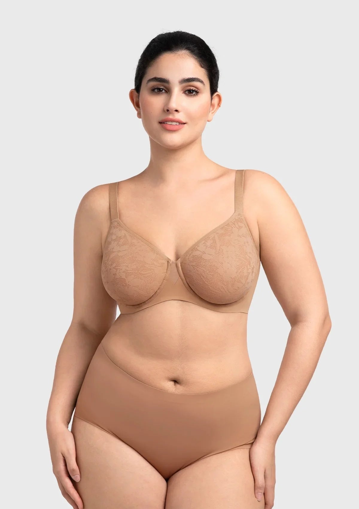 HSIA Auri Seamless Lace Support Bra Full Coverage Underwire Comfort Fit