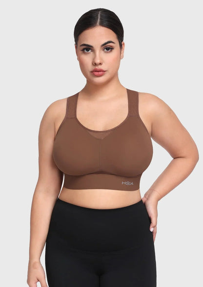 HSIA FlexCore High Impact Racerback Sports Bra Adjustable Support Full Coverage Fit
