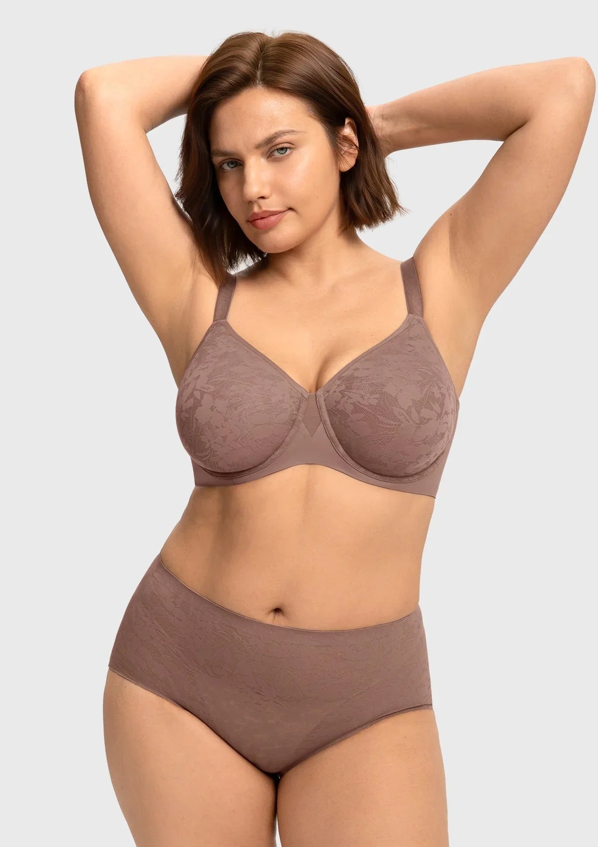 HSIA Auri Seamless Lace Support Bra Full Coverage Underwire Comfort Fit