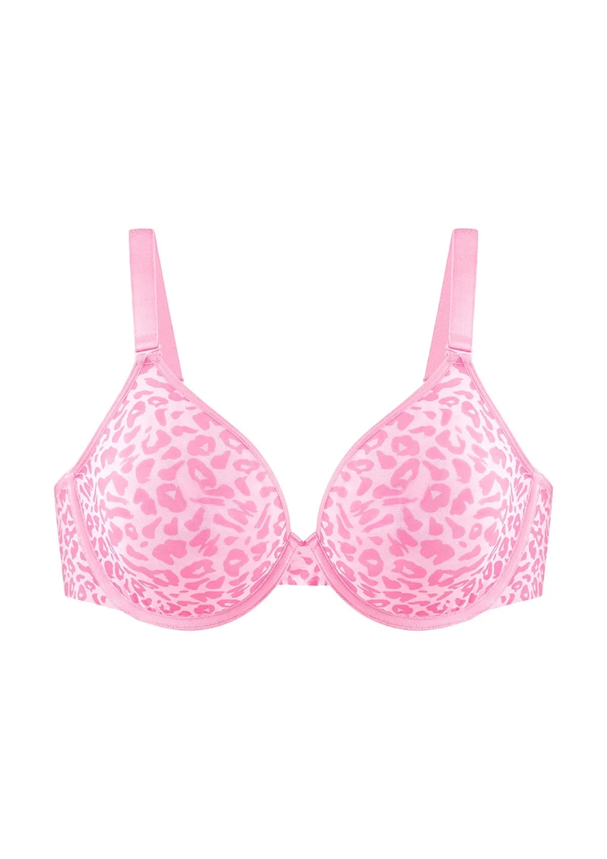 HSIA Leopard wild Unlined Plus Size Breathable Soft Mesh No Padding Underwire Bra