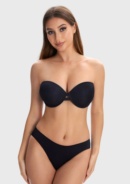 Juliette Bandless Seamless Push Up Strapless Underwire Bra