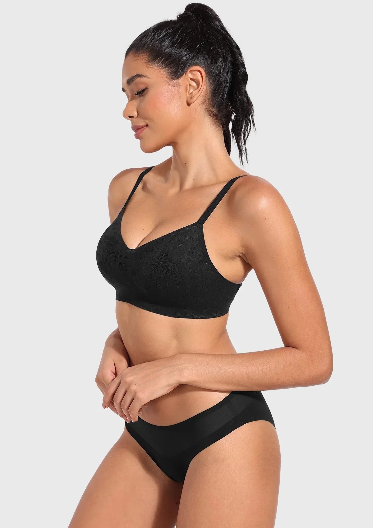 Wireless Seamless Comfort Bralette Full Coverage V-neck for Backless