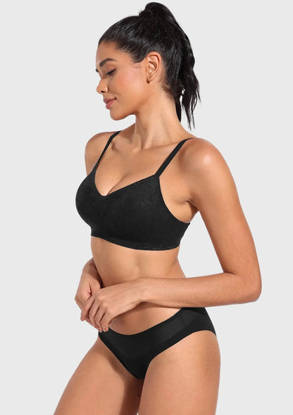 Wireless Seamless Comfort Bralette Full Coverage V-neck for Backless