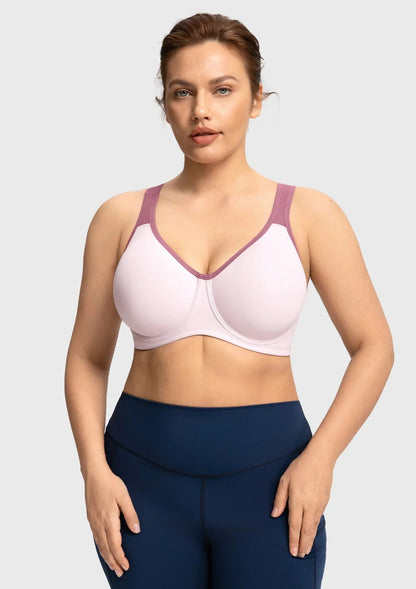 ComfyArc Unlined Outside Underwire Racerback Sports Bra