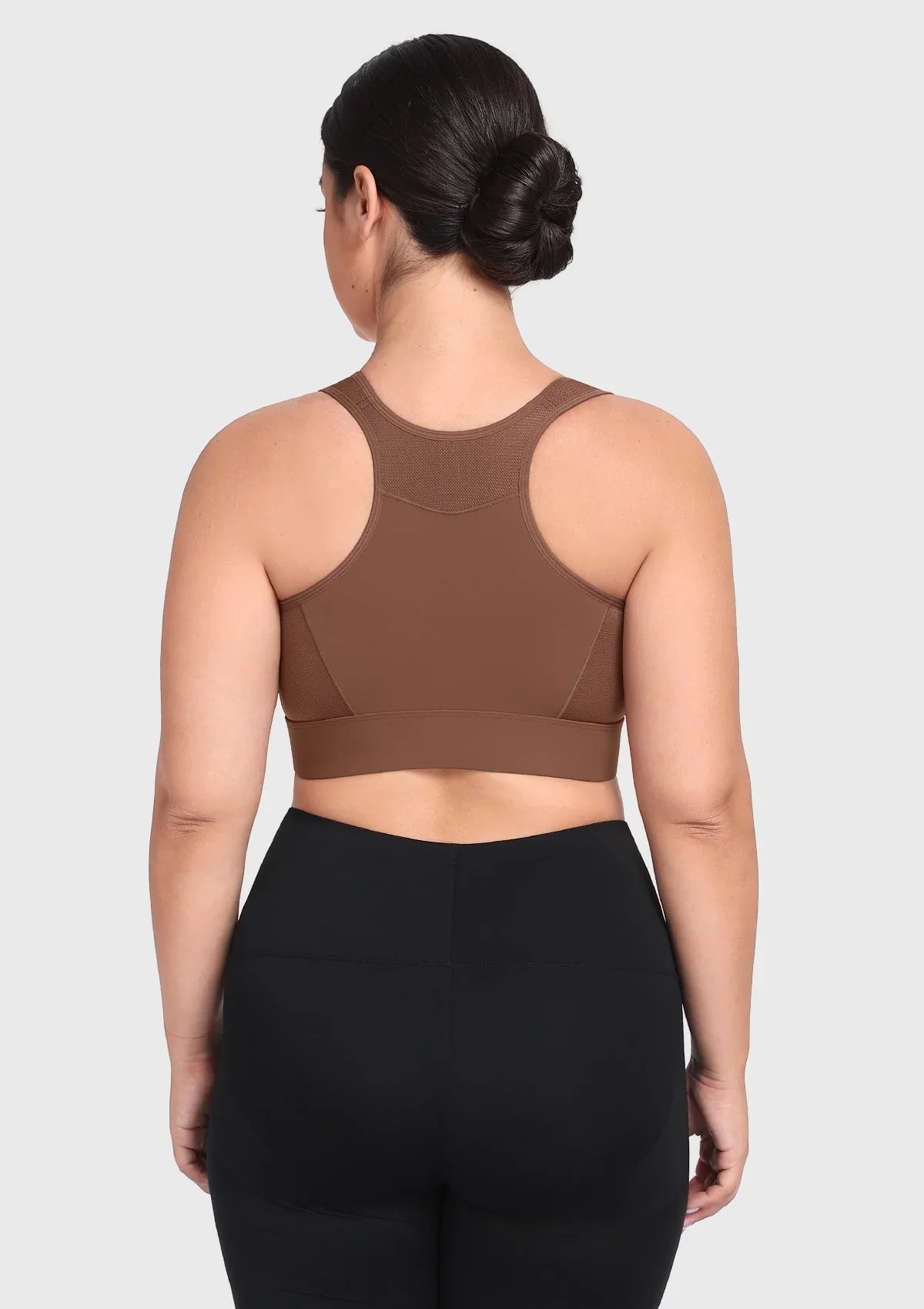 HSIA PowerMove High Support Zip Front Sports Bra Wireless No Bounce Adjustable Wide Straps
