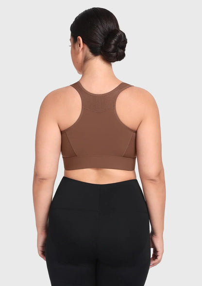 HSIA PowerMove High Support Zip Front Sports Bra Wireless No Bounce Adjustable Wide Straps
