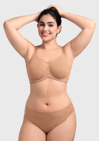 HSIA CoolComfort Plus Size Underwire Smoothing Wide Strap Full Coverage Unlined Minimizer T-shirt Bra