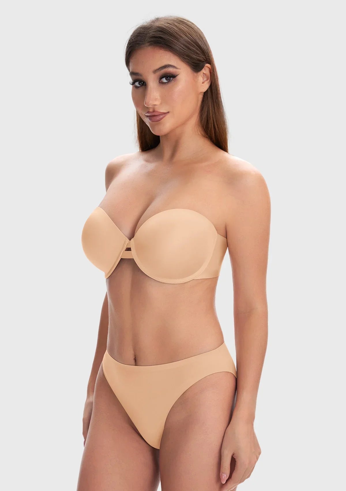 Juliette Bandless Seamless Push Up Strapless Underwire Bra