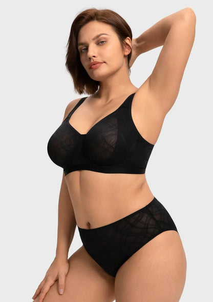HSIA Skylark Breathable Lightweight Supportive Jacquard Mesh Wide Strap 3/4 Cup Comfort Bra