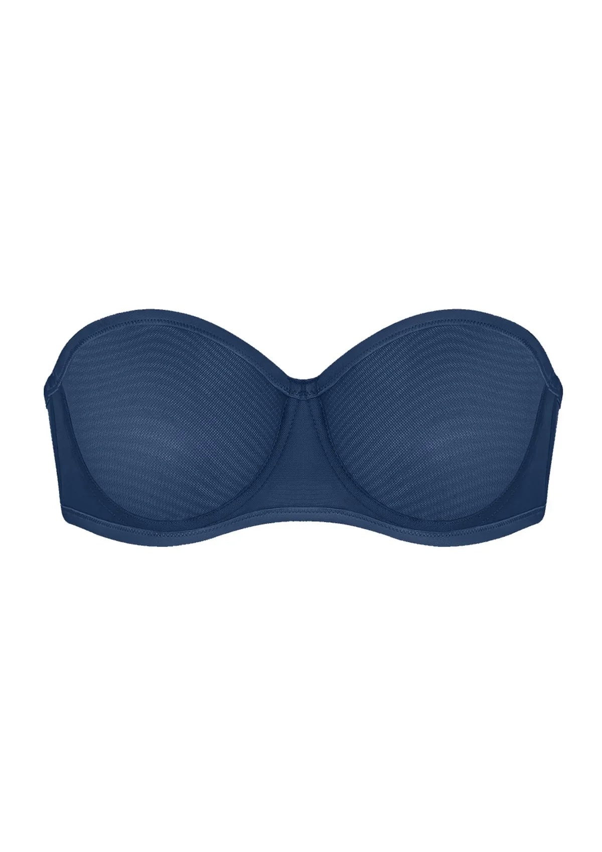 Bella Sheer Mesh Unlined Underwire Strapless Balconette Bra