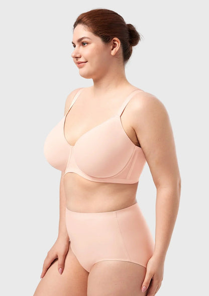 AirMesh Dark Beige Full Coverage Smooth Mesh Lightly Padded Lined Underwire T-Shirt Bra