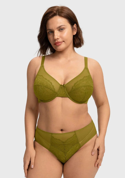 Enchante Lace Unlined Full Coverage Underwire Bra