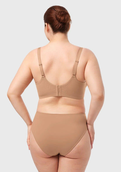 AirMesh Dark Beige Full Coverage Smooth Mesh Lightly Padded Lined Underwire T-Shirt Bra