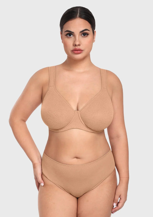 HSIA Joan Comfortzone Soft T-Shirt Full Coverage Unlined Unpadded Underwire Plus Size Minimizer Bra Everyday Bra